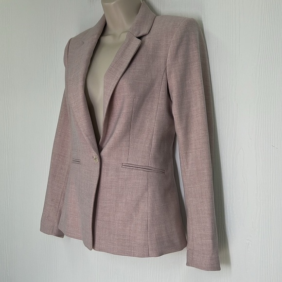 H&M - Fitted Soft Pink 1 Button Lined Long Sleeve Blazer Size XXS - Picture 5 of 12